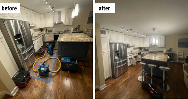 Illustrative water-damage restoration outcome